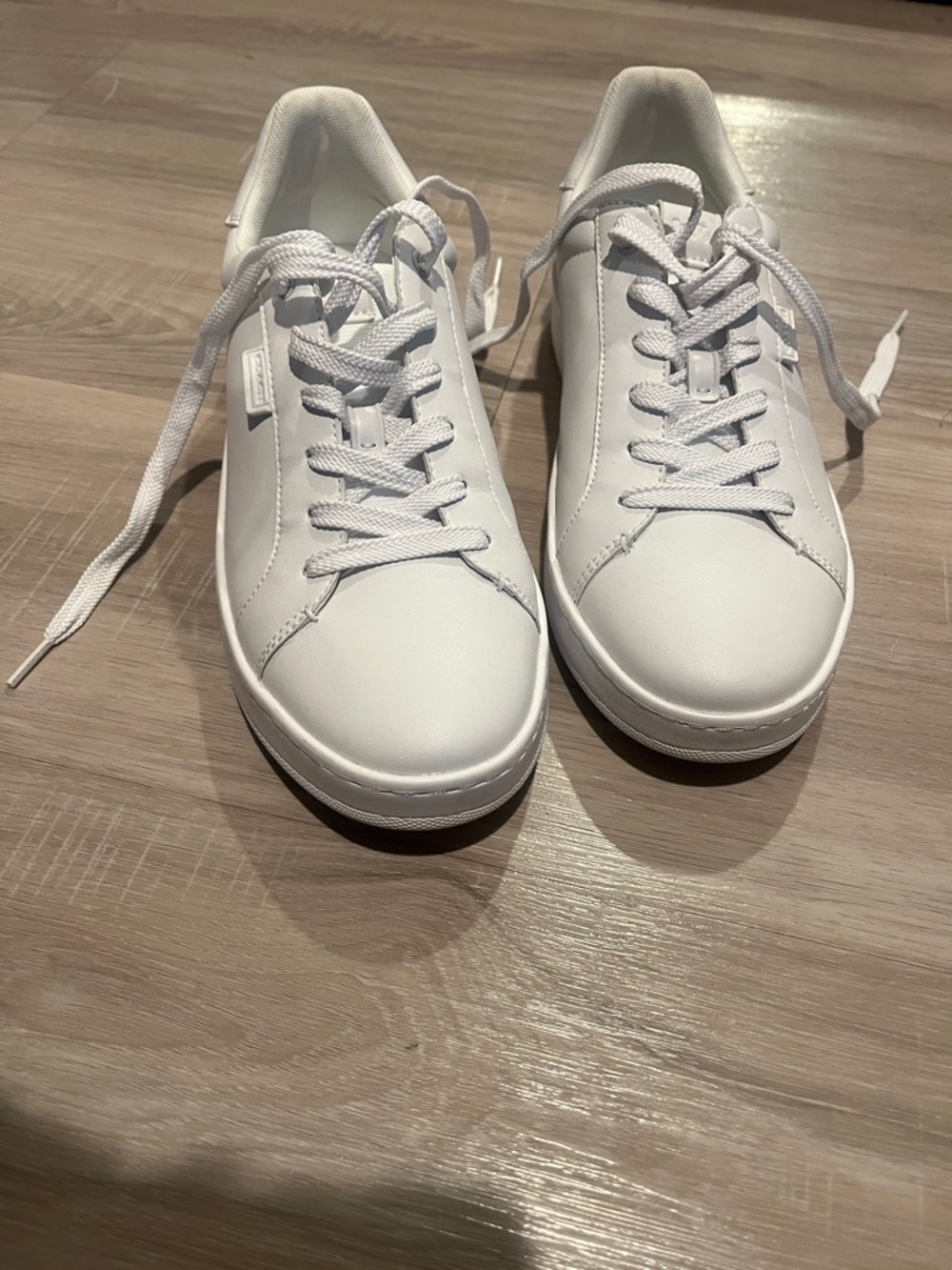 Coach Women’s White Leather Low-Top Sneakers - Picture 4 of 6